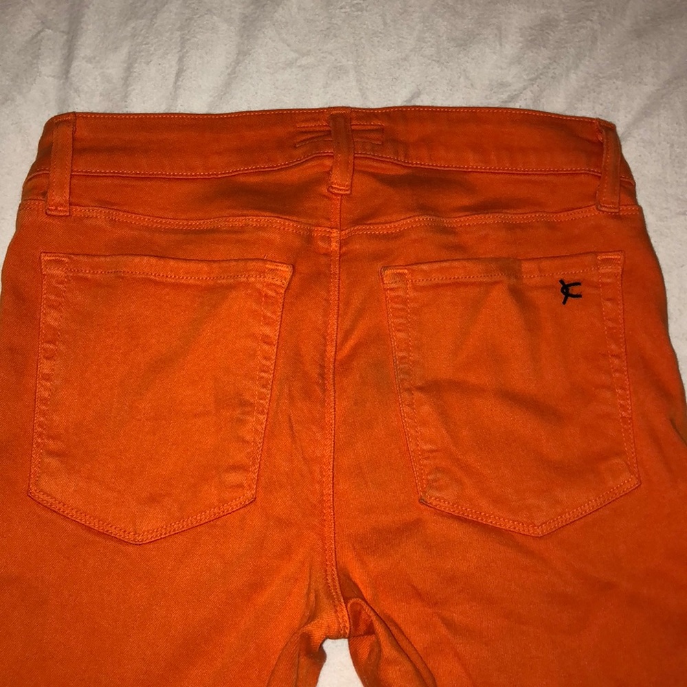 Orange David Kahn Nikki Cuffed Ankle Jeans